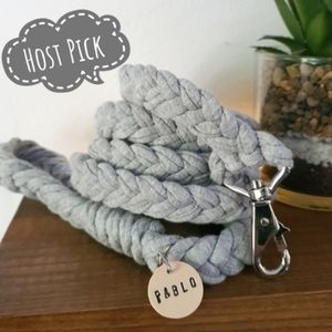 PabloHeather Gray T Shirt Yarn BraidedDog Tug Leash